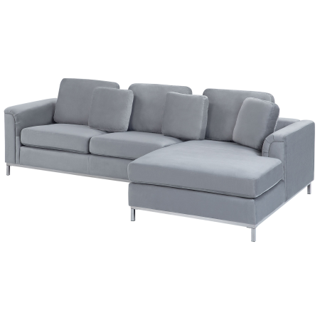4-seater corner sofa OSLO Velvet Grey Left [3]