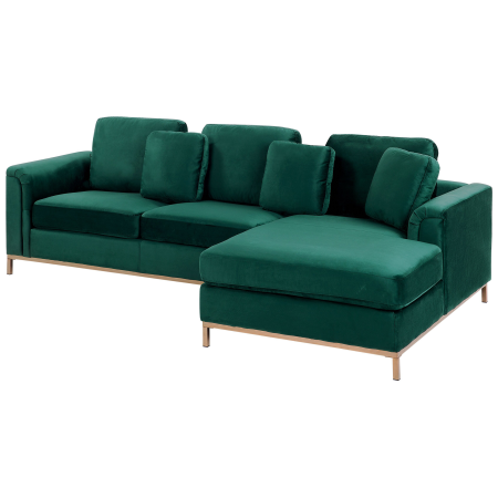 Colțar cu 4 locuri OSLO Catifea Verde închis Stânga [3]