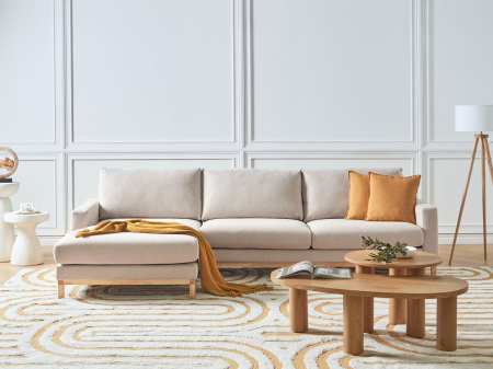 Canapea de colț - 4-seater corner sofa SIGGARD Beige Right