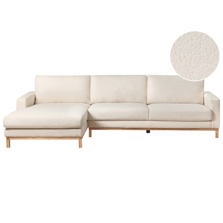 4-seater corner sofa SIGGARD Boucle White Right [1]