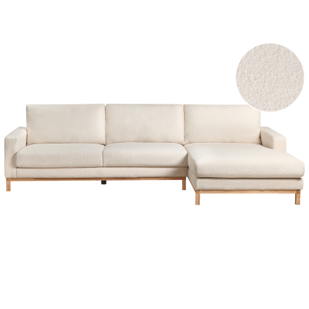 4-seater corner sofa SIGGARD Boucle White Left [1]