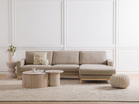 Canapea de colț - Colțar cu 4 locuri SIGGARD  Taupe Stânga