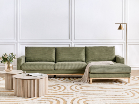 Canapea de colț - 4 seater corner sofa SIGGARD Green velvet Left