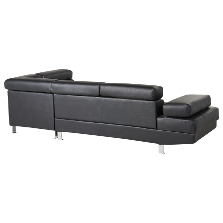 5-seater corner sofa NORREA Black eco-leather Left [4]