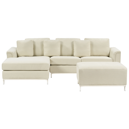 5-Seater Corner Sofa OSLO Beige with Ottoman Right [1]