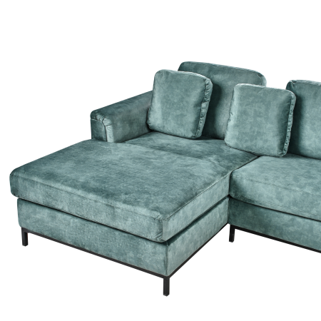 Colțar cu 5 locuri OSLO Catifea Albastru verzui cu otoman Dreapta [8]