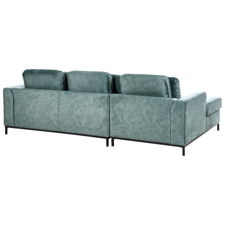 Colțar cu 5 locuri OSLO Catifea Albastru verzui cu otoman Dreapta [4]