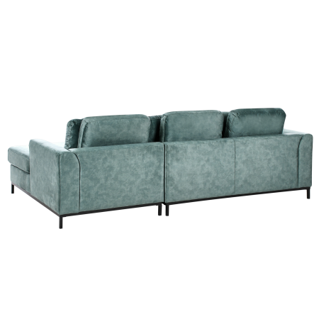 5-seater corner sofa OSLO Velvet Green blue with ottoman Left [4]