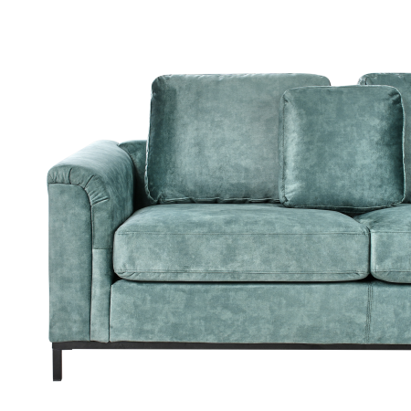 5-seater corner sofa OSLO Velvet Green blue with ottoman Left [8]