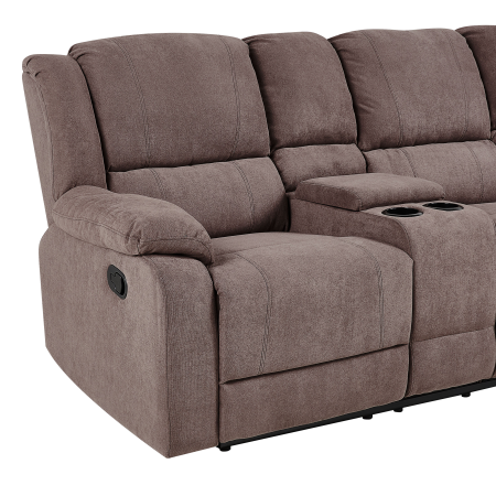 5-seater corner sofa bed ROKKE Taupe Left [7]