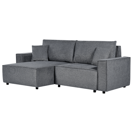3-seater corner sofa bed KARILA Dark grey with storage Right [3]