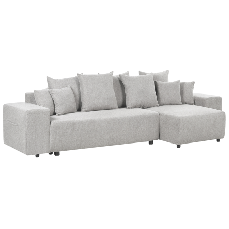 Colțar extensibil cu 3 locuri LUSPA  Gri deschis cu depozitare Stânga [3]