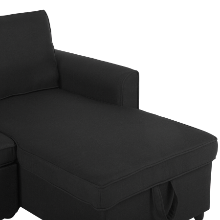 3-seater corner sofa NESNA Black with storage Left [8]