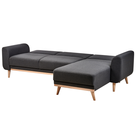 Colțar extensibil cu 3 locuri OLLSTA  Negru Stânga [4]