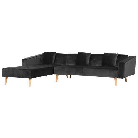 4-seater corner sofa VADSO Velvet Black Right [4]