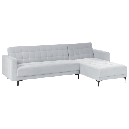 ABERDEEN 4-seater modular corner sofa Velvet Light Grey Left [3]