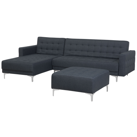 Colțar extensibil modular cu 4 locuri ABERDEEN  Gri închis cu otoman Dreapta [3]