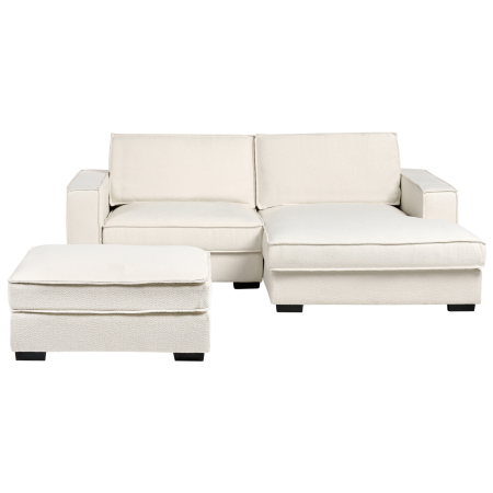 3-seater corner sofa KOLDING Boucle Light beige with ottoman Left [3]
