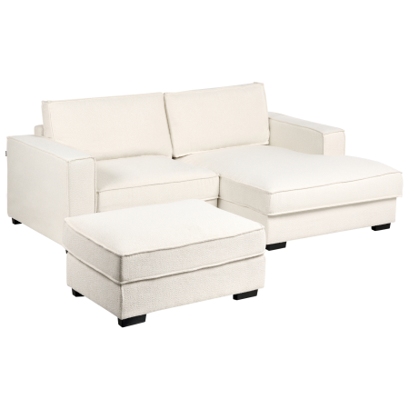 3-seater corner sofa KOLDING Boucle Light beige with ottoman Left [4]