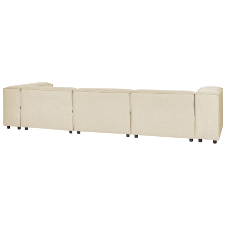 3-seater modular corner sofa APRICA Synthetic Linen Beige Right [4]