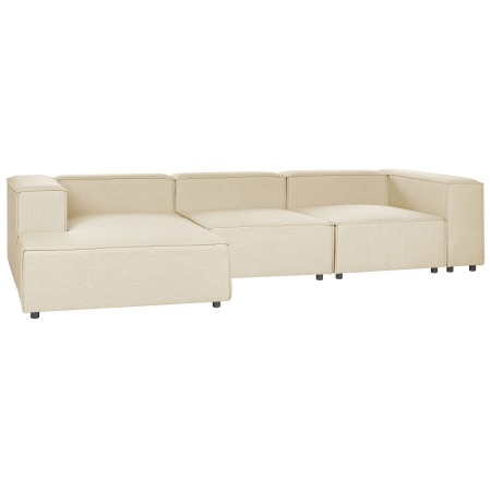 3-seater modular corner sofa APRICA Synthetic Linen Beige Right [3]