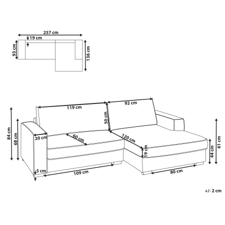 RENDERS 4-seater corner sofa Light beige Left [2]