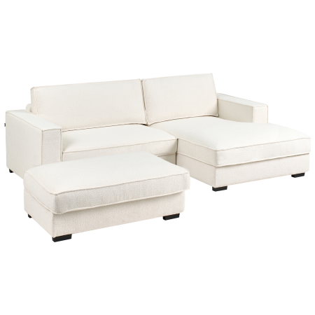 Colțar RENDERS Boucle Alb-murdar cu otoman Stânga [4]