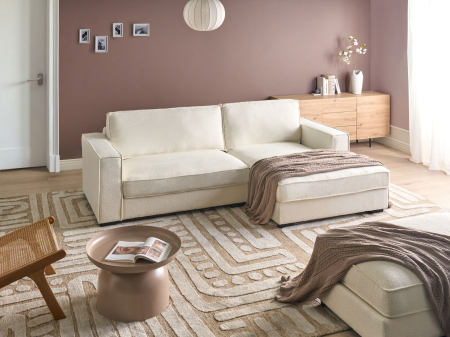 Canapele - Colțar RENDERS Boucle Alb-murdar Stânga