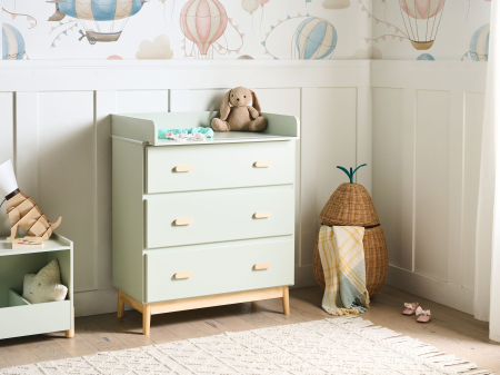 Masă pentru înfășat - Comodă cu masă pentru înfășat QUILPIE Verde deschis