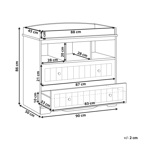 Comodă cu masă pentru înfășat VIRDEN Alb [2]