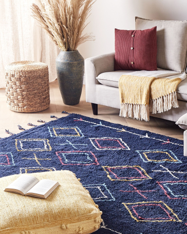 Carpets - CORUM Rug Black 160 x 230 cm Cotton