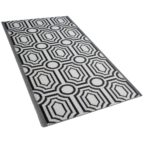 Covor de exterior BIDAR Negru 90 x 180 cm Reversibil [3]