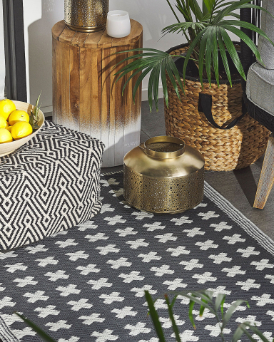 Covor de exterior - Covor de exterior ROHTAK Negru 90 x 180 cm