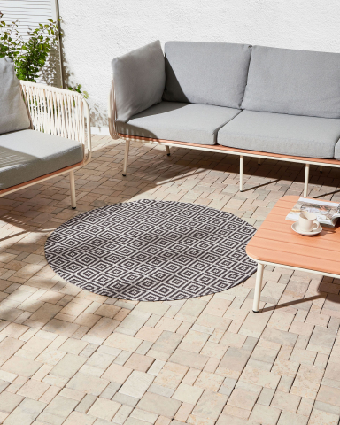 Covor de exterior - Covor de exterior THRISSUR Gri ø 120 cm