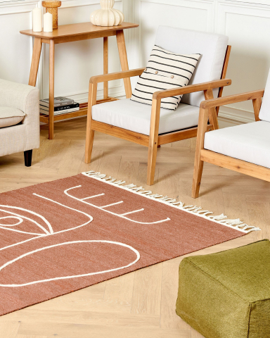 Covor împletit - YAVU Outdoor Rug Light Red 140 x 200 cm