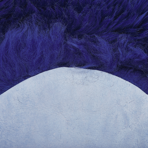 ULURU Sheepskin Rug Navy Blue 65 x 110 cm [4]