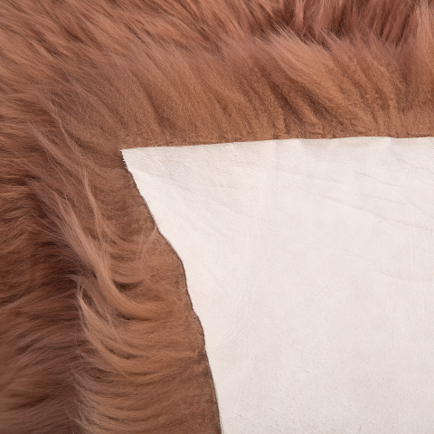Covor din blană de oaie ULURU Maro deschis 65 x 110 cm [4]