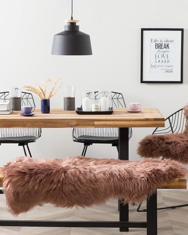 Covor din blană de oaie - Sheepskin rug ULURU Light brown 65 x 110 cm