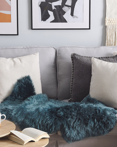 Covor din blană de oaie - Sheepskin rug ULURU Dark green 65 x 110 cm