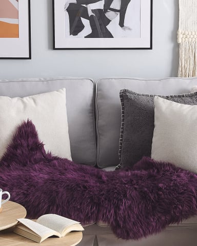 Covor din blană de oaie - ULURU Sheepskin Rug Purple 65 x 110 cm