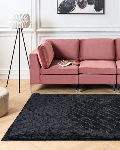 Covor cu fir lung - Faux fur rug GHARO Black 160 x 230 cm