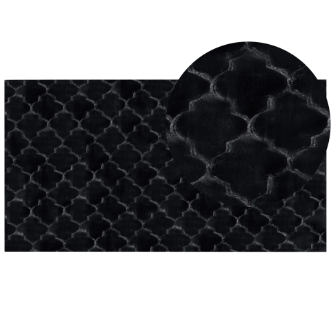 GHARO Black Faux Fur Carpet 80 x 150 cm [1]