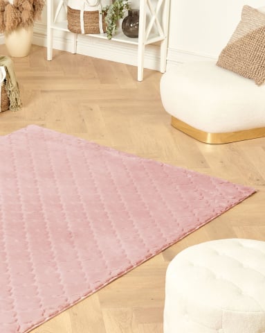 Covor cu fir lung - GHARO Pink Faux Fur Carpet 160 x 230 cm