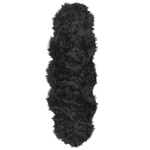 Faux fur rug MAMUNGARI black 60 x 180 cm [1]