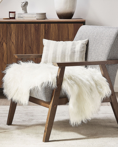 Covor din blană de oaie - Faux fur carpet MUNGO White 53 x 88 cm