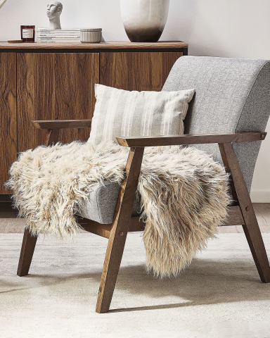 Covor din blană de oaie - MUNGO faux fur rug Beige 63 x 95 cm