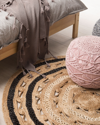 Covor împletit - GOYNE Rug Beige ø 140 cm Jute