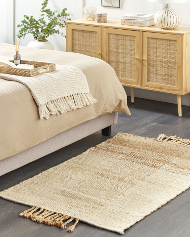 Covor împletit - HAMZALAR Rug Beige 80 x 150 cm Jute