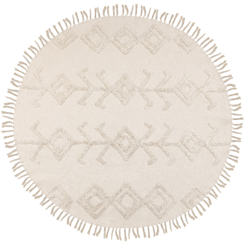 HARRAN carpet Light beige ø 140 cm Cotton [3]
