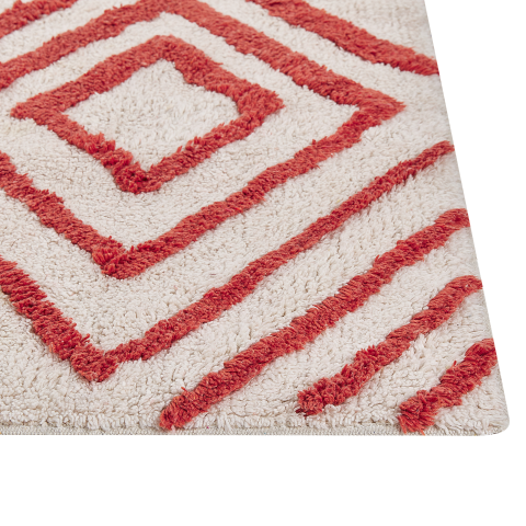 Shaggy rug HASKOY Red 160 x 230 cm Cotton [5]